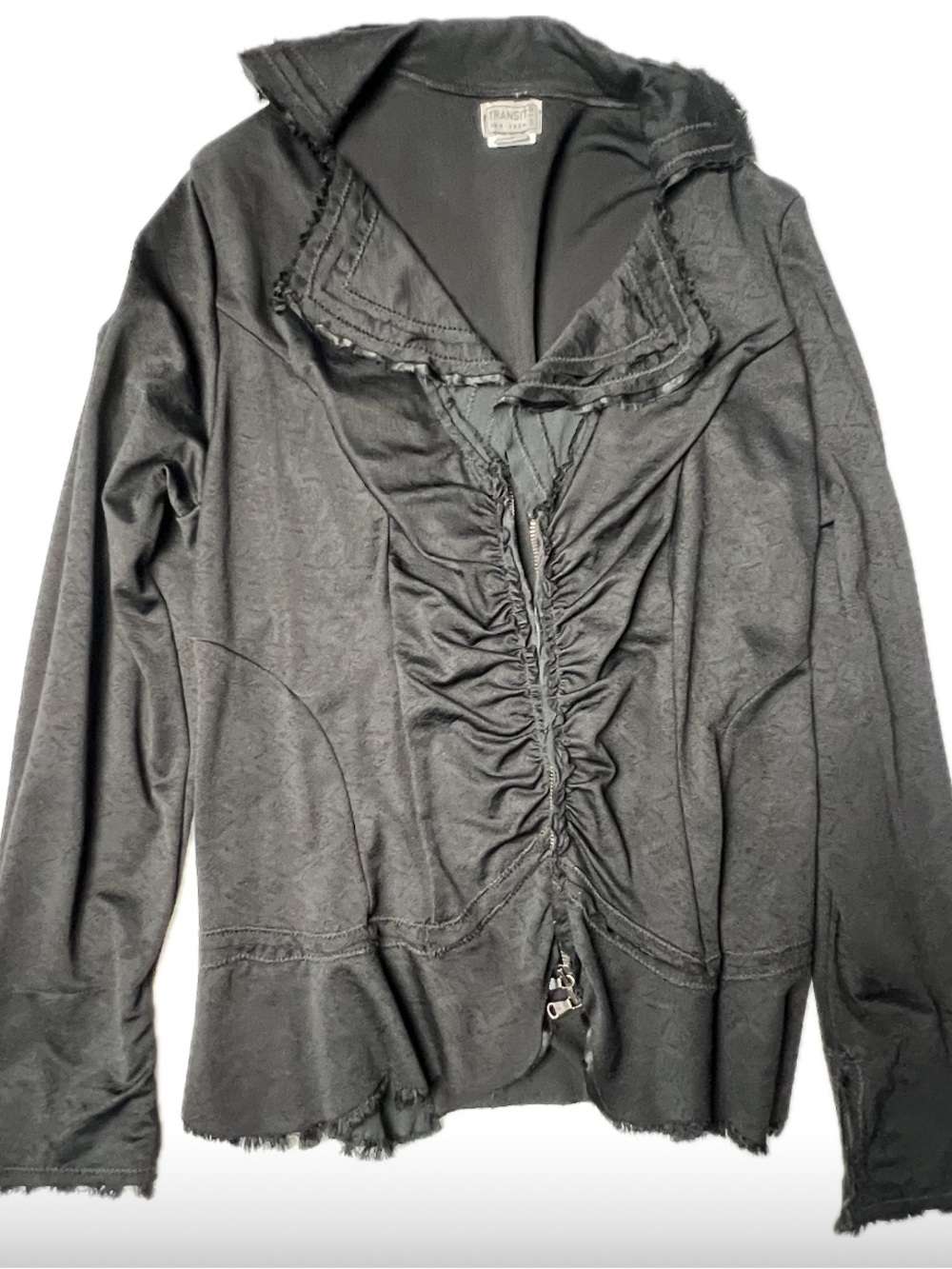 Transit Par Such jacket size S excellent condition zip original cut raw edges